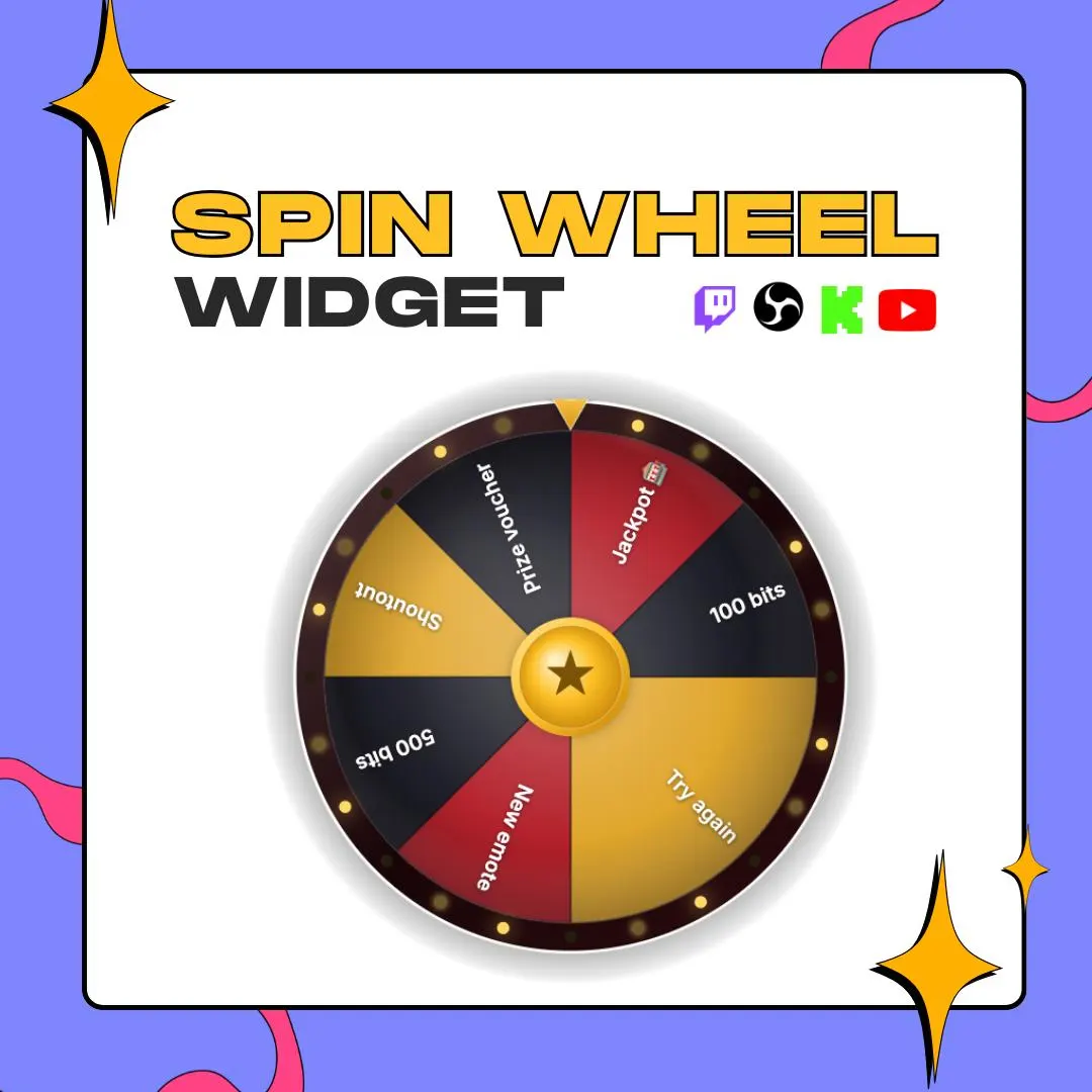 Twitch Spin Wheel Widget for StreamElements, Interactive Overlay with Channel Points and Chat Commands thumbnail