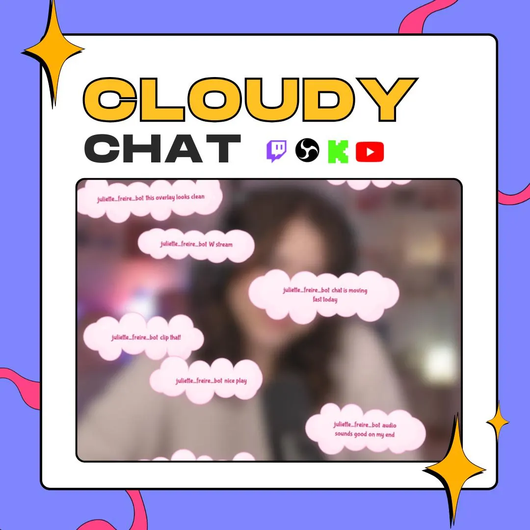 Animated Cloudy Chat  | Cloud Chat Widget, Any Theme (Digital Download) | Twitch | Kick | YouTube thumbnail